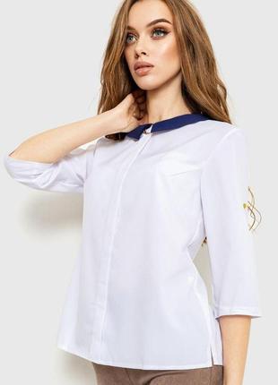 Блуза класичесская  цвет бело-синий 230r081