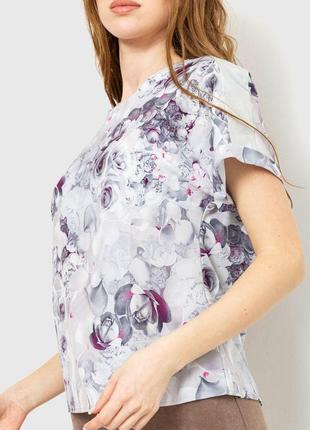 Блуза с цветочным принтом  цвет серый 230r101-3