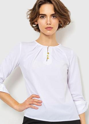 Блуза однотонная  цвет белый 230r1122-3