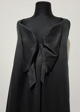 100% шелк люкс бренд черное полностью шелковое платье трапеция...