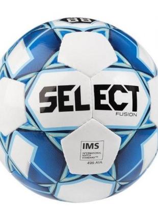 Мяч футбольный SELECT Fusion IMS (012) біл/голубий, 3