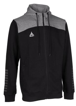 Толстовка SELECT Oxford zip hoodie (637) чорн/сірий, S