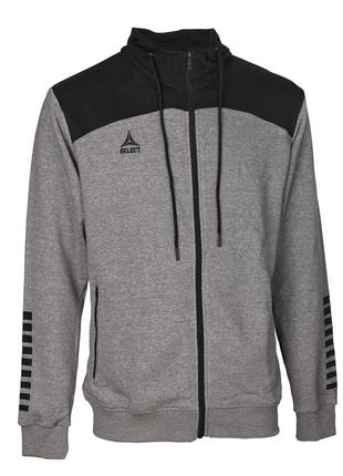 Толстовка SELECT Oxford zip hoodie (880) серо/черный, S