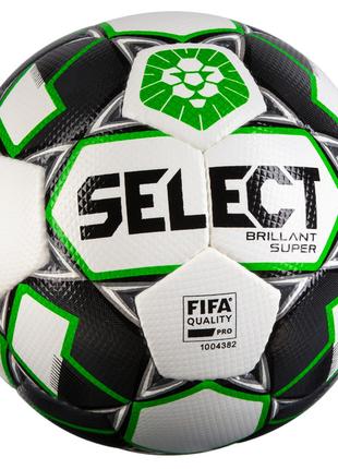 М’яч футбольний SELECT Brillant Super ПФЛ (228) біл/сірий, 5