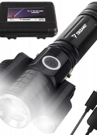 Фонарь тактический 2/1 Trizand Searchlight T6 2 LED ZOOM 600 mAh