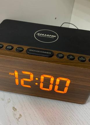 Б/В ANJANK Дерев'яний цифровий будильник годинник