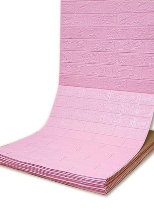 Самоклеющаяся декоративная 3D панель под розовый кирпич в руло...