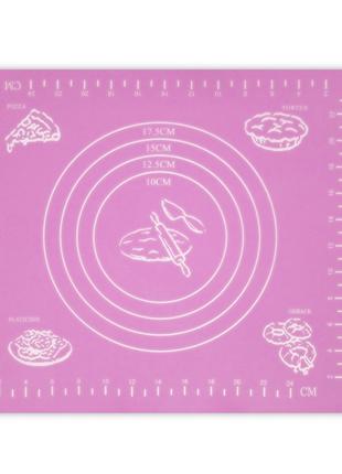 Коврик-подложка для раскатывания теста, 29*26 см, розовый