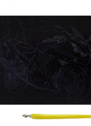 Гравюра "Silver Metallic: Мотоцикл" (А4) Эконом