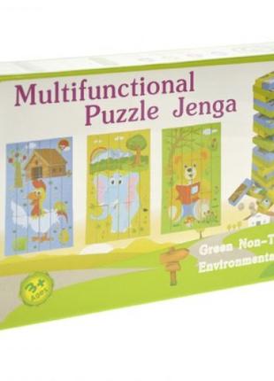 Дерев'яна джанга-пазл "Multifunctional Puzzle Jenga" (англ)