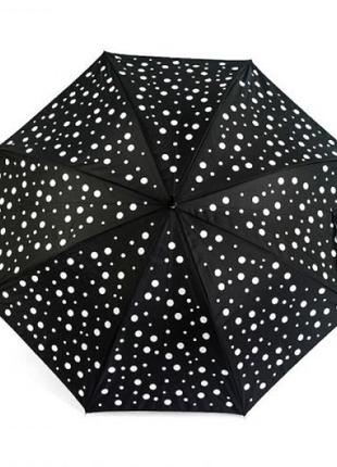 Зонт-трость "Горошек", меняет цвет (d=107), черный