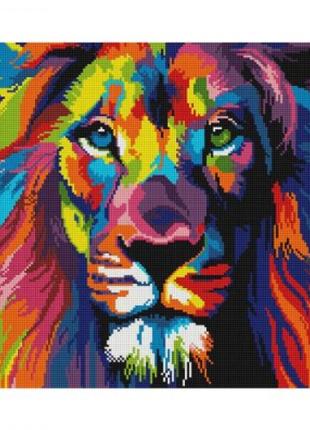 Алмазна мозаїка "Райдужний лев" 40х50 см