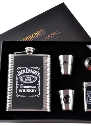 Подарочный набор 5в1 "Jack Daniels" - фляга, 2 рюмки, лейка, з...