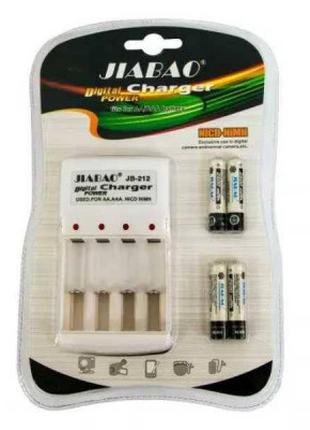 Зарядний пристрій + 4 аккумулятори JIABAO-212 AA