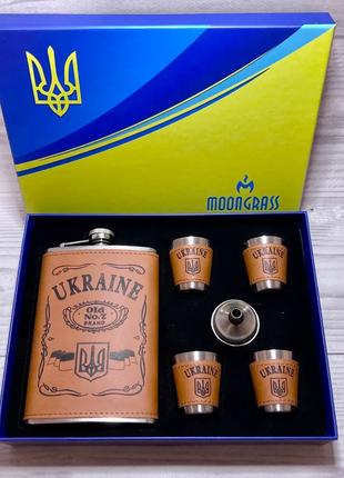 Подарочный набор Moongrass 6в1 "Ukraine" с флягой 255мл, рюмка...