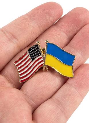 Якісна брошка/пін/значок україна + америка./сша.