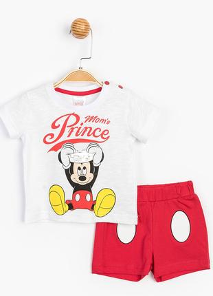 Костюм (футболка, шорты) «Mickey Mouse 12-18 мес, 80-86 см, бе...