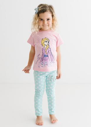 Костюм (футболка, штаны) «Frozen 116 см (6 лет), розово-бирюзо...