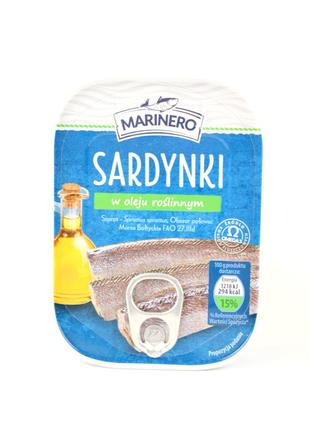 Консервовані сардини в олії Marinero 110 г/77 г Польща
