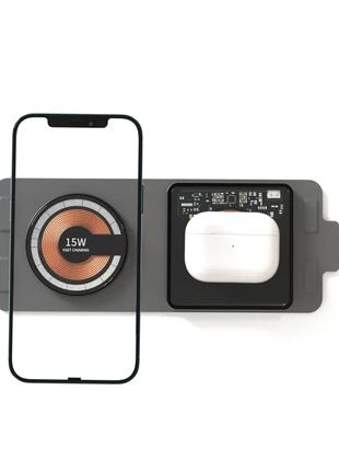 Беспроводная зарядка для iPhone и AirPods MagSafe Duo Crystal ...