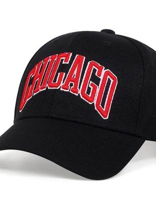 Кепка бейсболка chicago (чикаго) с изогнутым козырьком, унисек...