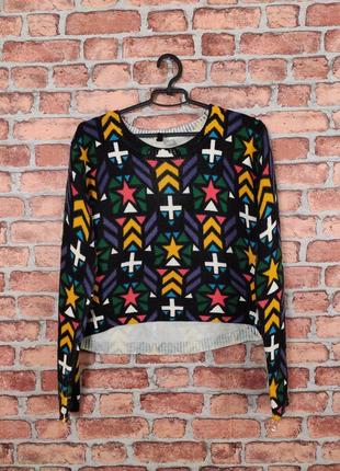 Укороченный оверсайз свитер кофта в красивую расцветку h&m
