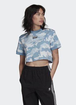 Женская короткая футболка кроп топ adidas
