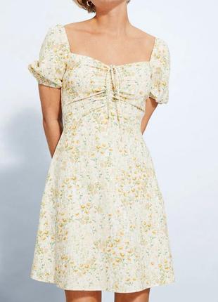Красива льняна сукня/ сукня з пишним рукавом/ летнее платье