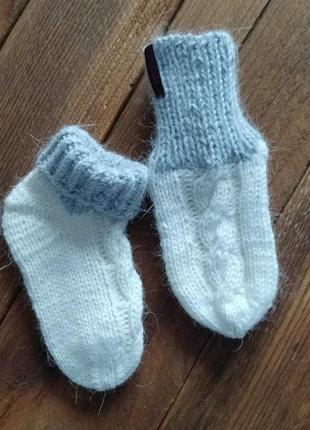 Детские шерстяные носочки - вязаные носки из пуха норки - зимн...