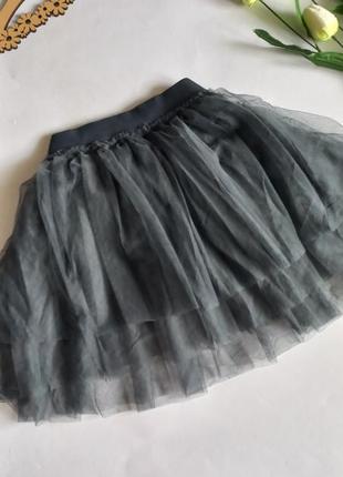Серая юбка пачка короткая фатиновая сетка новая m размер