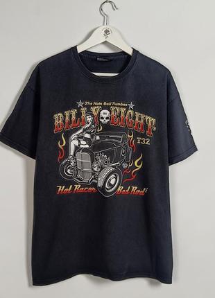 Billy eight washed футболка байкерська з дівчиною вісімка