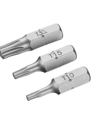 Набор бит TORX T10,T15,T30, 25 мм, 3 шт.