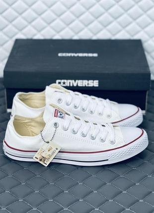 All star converse кеди чоловічі літні низькі білі конверс