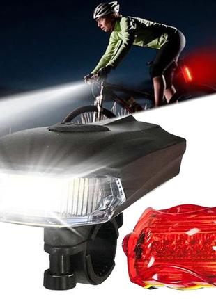 Велосипедный фонарь BL-508 свет + стоп (Фара передняя+задняя с...