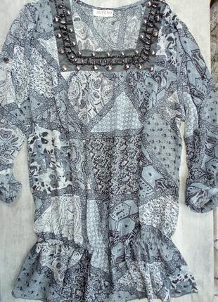 Жіноча, сіра блуза Zoteno з квадратним вирізом