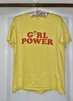 Жовта футболка gildan girl power ( fruit of the loom, snoopy, ...