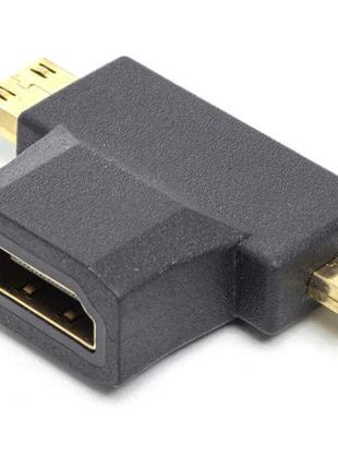 Переходник HDMI (F) to mini HDMI (M) / micro HDMI (M) PowerPla...