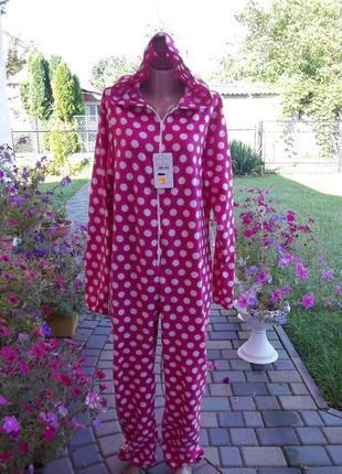 ( 50 р) флисовый комбинезон пижама кигуруми слип женский новый