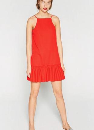 Красная мини-платье zara