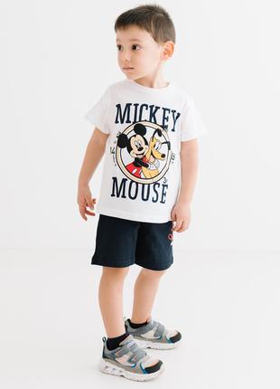 Костюм (футболка, шорты) «Mickey Mouse 5 лет, 110 см, бело-чер...