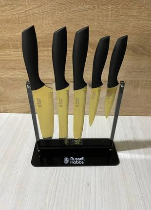 Набір ножів у підставці Russell Hobbs 5 шт Gold чорні