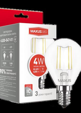 LED лампа Maxus (filament) G45 4W яскраве світло E14