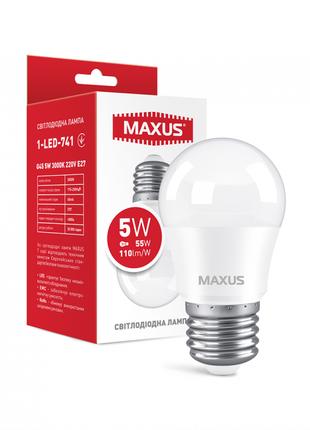 Лампа світлодіодна MAXUS 1-LED-742 G45 5W 4100K 220V E27