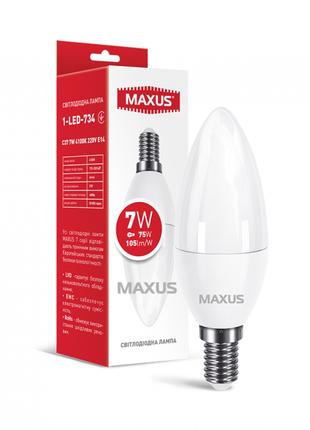 Лампа світлодіодна MAXUS 1-LED-734 C37 7W 4100K 220V E14