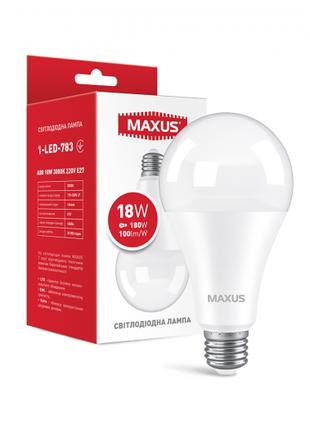 Лампа світлодіодна MAXUS 1-LED-783 A80 18W 3000K 220V E27