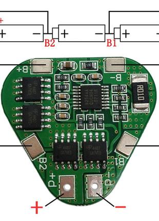 BMS 3S 4A, контролер заряду Li-ion батарей HX-3S-03 для шурупо...