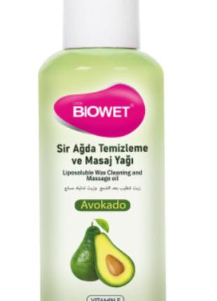 Масло для массажа и после восковой депиляции "авокадо" biowet,...
