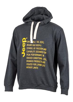 Мужское Худи JEEP HOODED SWEATSHIRT Since 1941 Серый L (O10256...