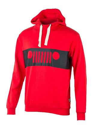 Мужское Худи JEEP HOODED SWEATSHIRT GRILLE Print Красный S (O1...