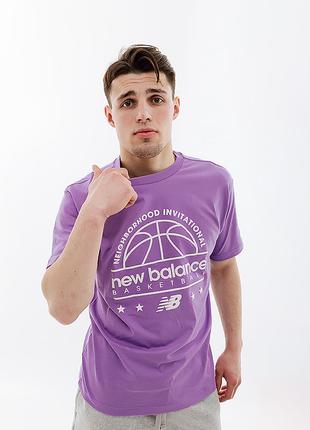 Мужская Футболка New Balance Hoops Graphic Фиолетовый M (MT315...